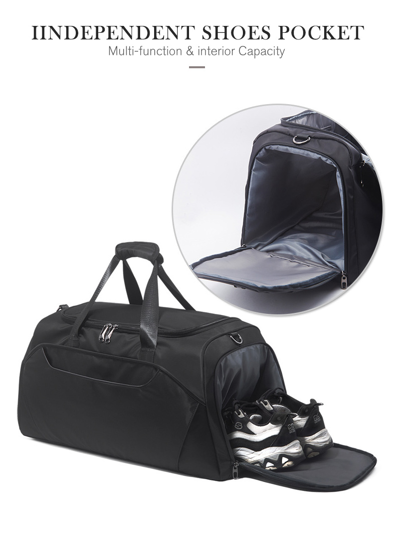 Black Crossbody 55L Duffle Bag Travel Luggage Handbag 1.1KG