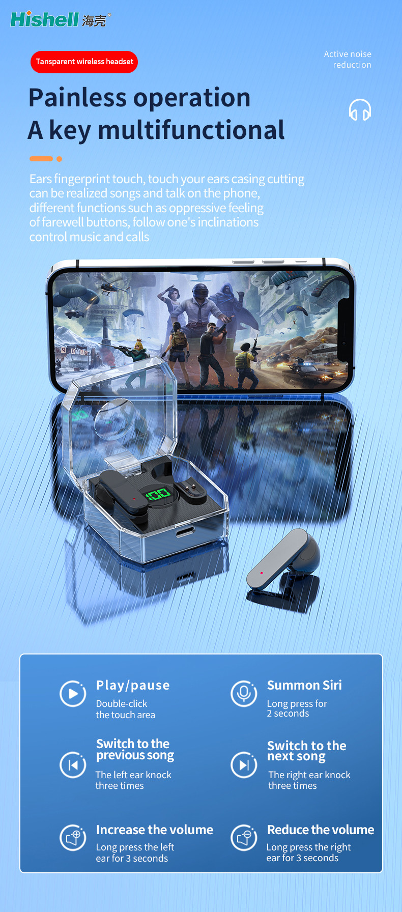BT 5.3 TWS Bluetooth Headset Waterproof Stereo True Wireless Earbuds K30
