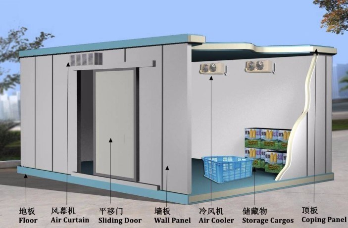 China Factory Flower Storage Cold Room Panel with Cam Lock Hinged Sliding Door with Low Price