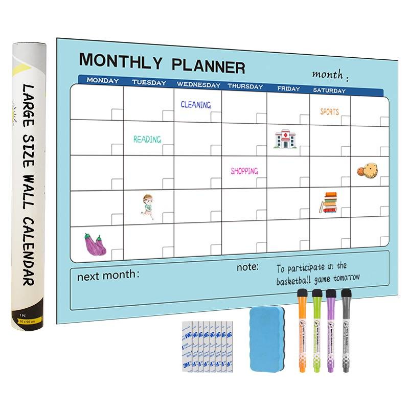 ODM Laminated Dry Erase Posters Removable Wall Mounted Monthly Planner Large Size