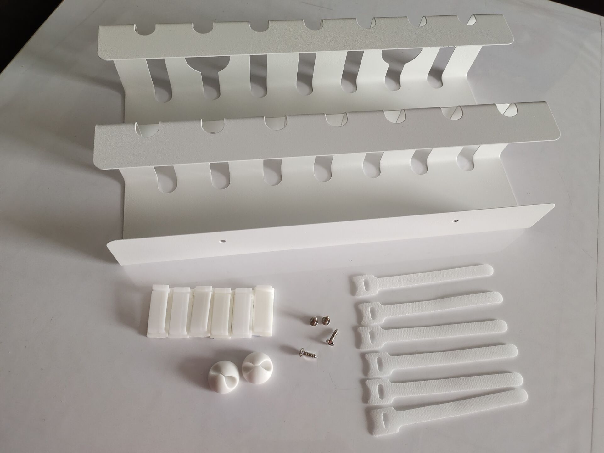 Desk Cable Basket Without Drilling Under Table Cord Holder for Neat Wire Organization