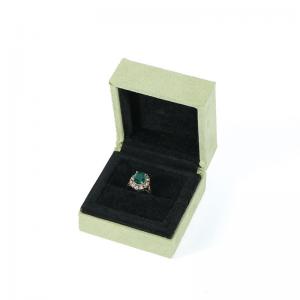 China Grass Green Flannel Gift Packaging Box For Ring Bracelet Jewelry on sale