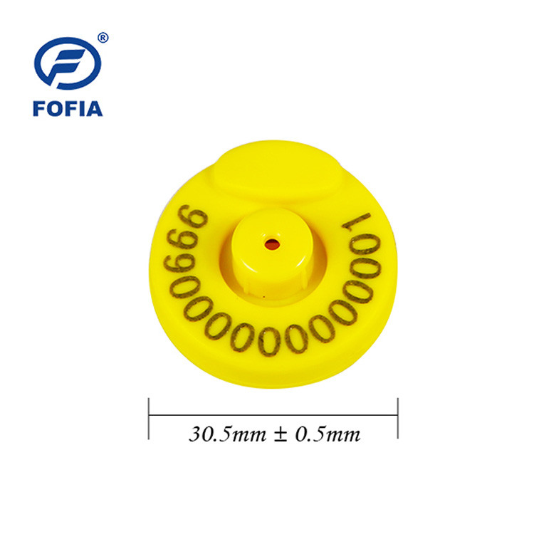 134.2MHz Customized Chip RFID Animal Ear Tag For Livestock Pig Sheep Cattle