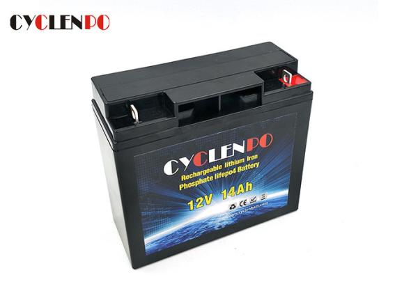Long Cycle Deep Cycle LiFePO4 Battery 12v 14ah Over Discharge Protection No