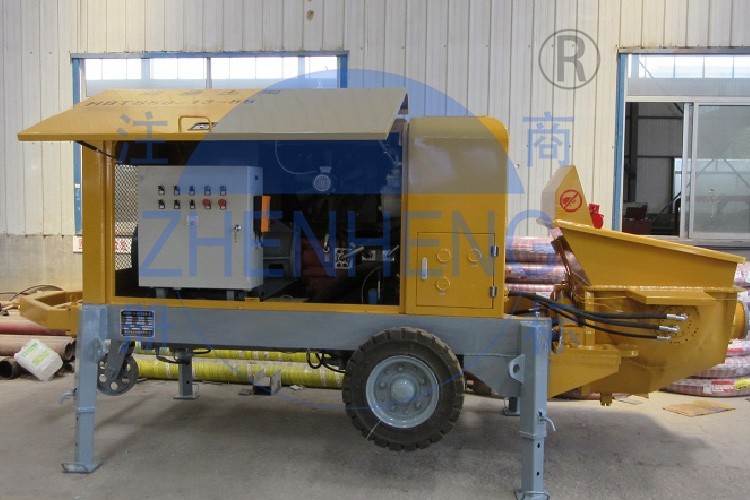 Buildings Diesel Concrete Pump Equipment 15m3 / H Output 2050kg Weight