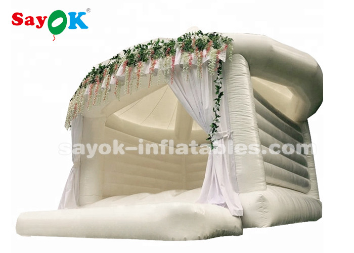 Commercial Outdoor White Inflatable Bounce For Wedding Customized Size