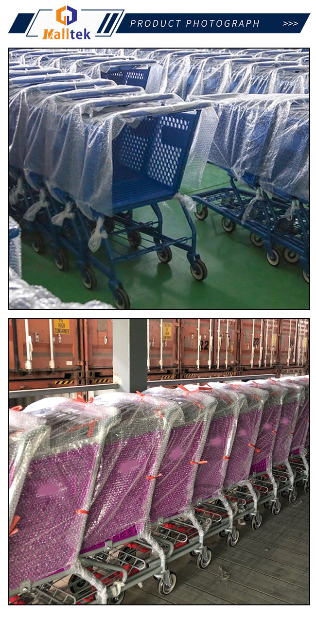 180L Half Plastic Supermarket Trolley Customizable Colour Logo