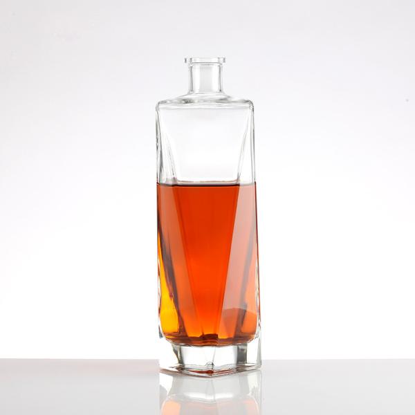 Collar Material 750ml Clear Empty Olso Vodka Liquor Gin Rum Glass Bottle with