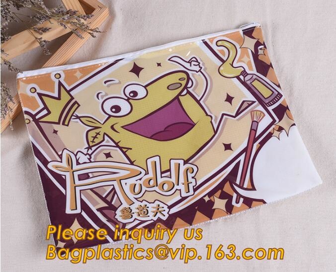 Plastic Bag OEM Custom PVC Loop Handle Image Printed Plastic Shopping Bag,Promotional Clear Waterproof Plastic Cosmetic