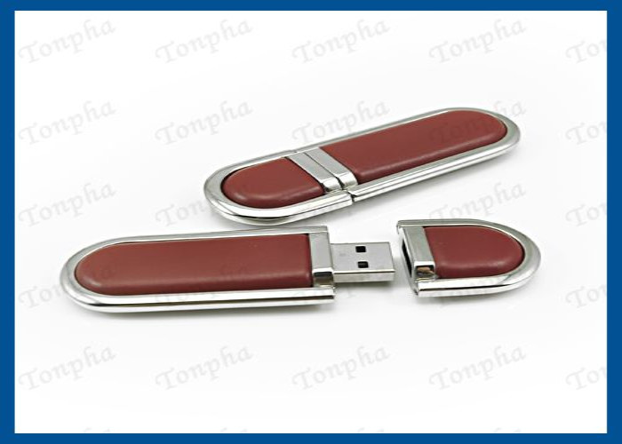 Genuine Leather USB Flash Drive Memory Stick With Customized Engraved Logo