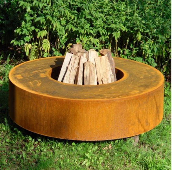 Freestanding Outdoor Garden Corten Steel Round Fire Pits Stove