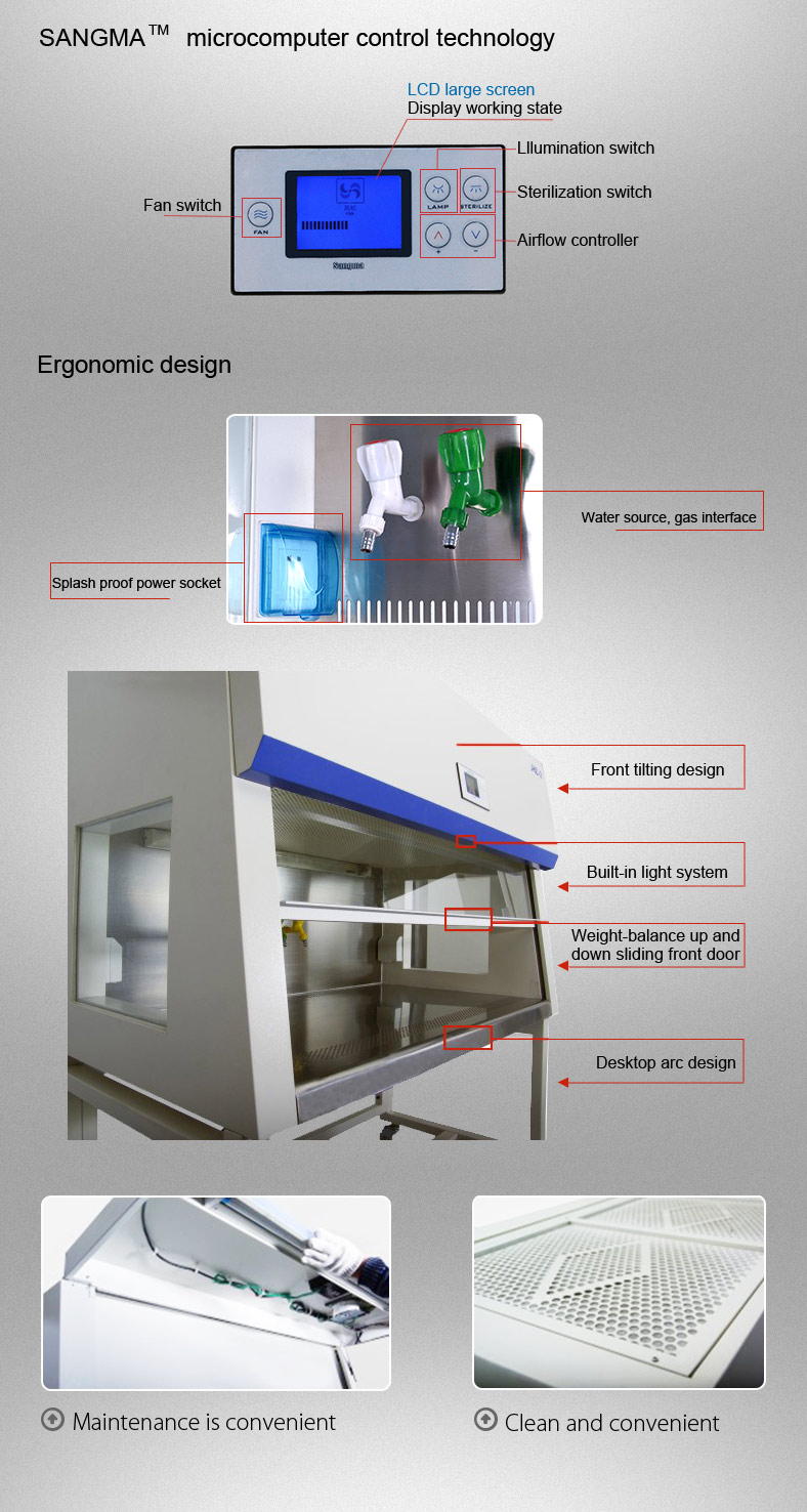 Class 100 Laminar Air Flow Cabinet 99.99% HEPA Filter Horizontal Laminar Flow Cabinet