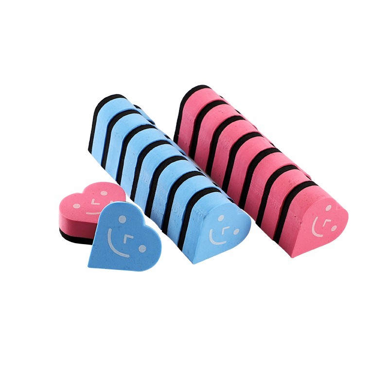 Heart Shaped EVA Magnetic Whiteboard Erasers For Office School