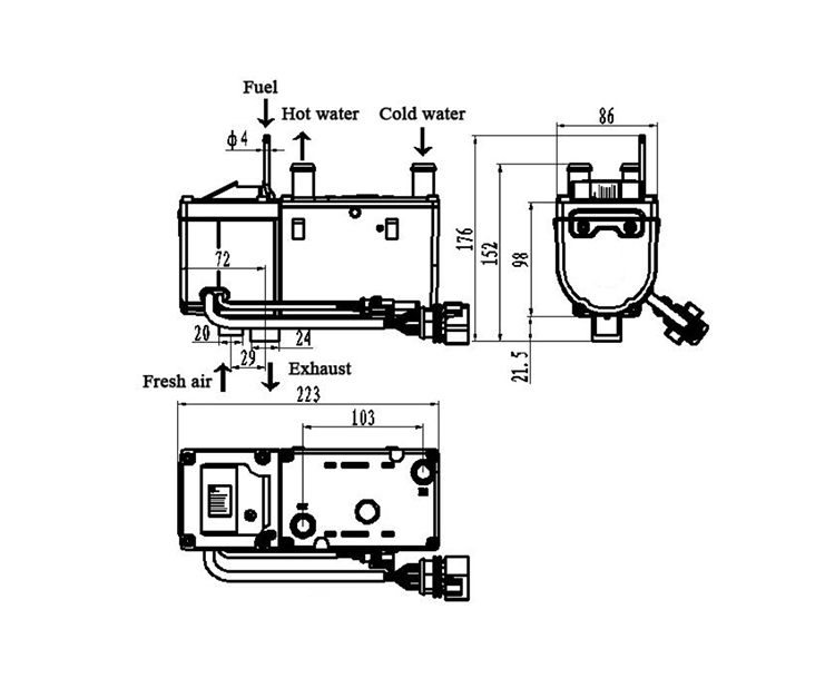 JP Eberspaecher 5kw 24v Diesel Coolant Water Heater For Boat Truck