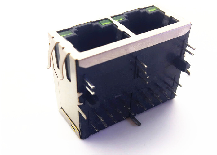 7499021125 1x2 Tab Down RJ45 Connector With Integrated Transformer