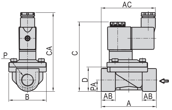 2V130-15 Airtac Type Brass Solenoid Valve 1/2'' 12VDC 24VDC 110VAC 220VAC