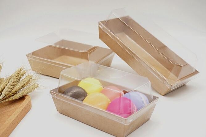 Wholesale custom Paper Cookies packing Cake Box with PVC window,Wholesale Plastic Square Birthday Wedding Packaging Clea
