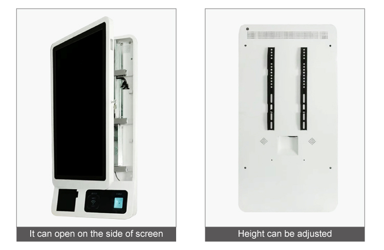 Self-service Kiosk 32 inch Wall Mount Touch Screen with 80mm Printer QR Barcode Scanner