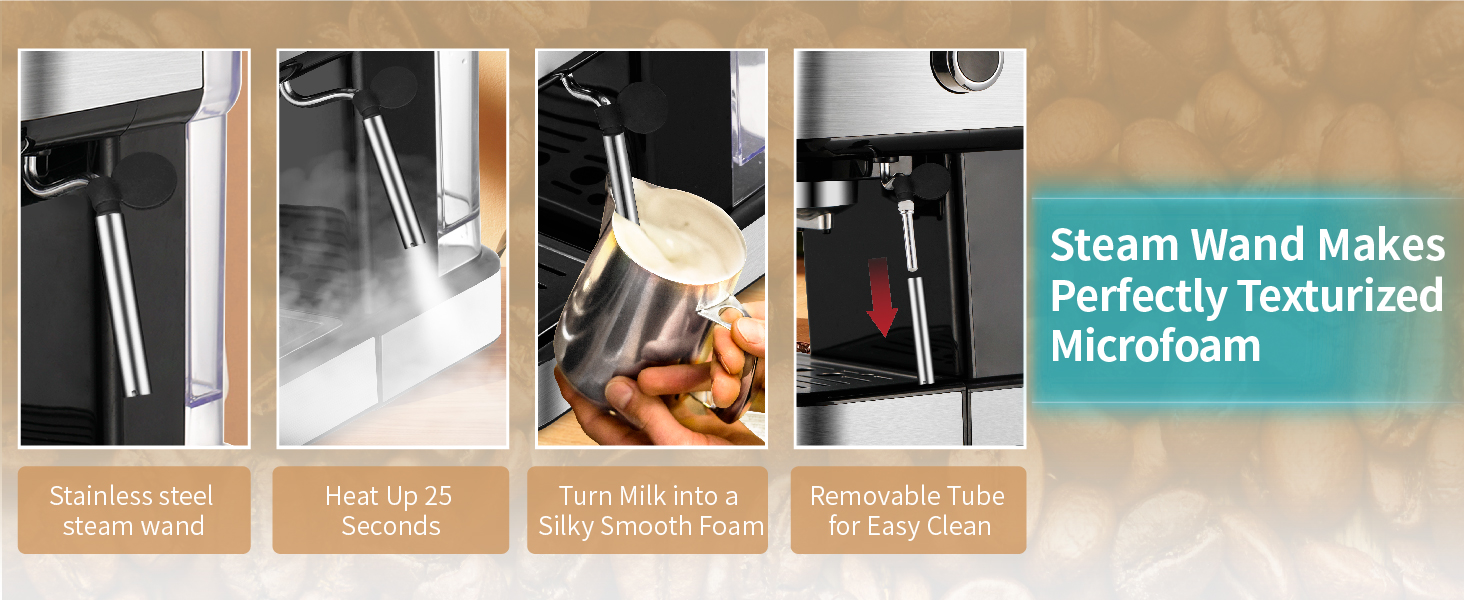 Anbo Touchscreen Italy ULKA Pump Multifunctional Espresso Coffee Maker Machine With Grinder