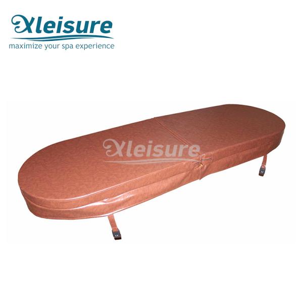 Brown Oval Spa Lid Covers Vinyl Hot Tub And Spa Covers For Wooden Hot Tub