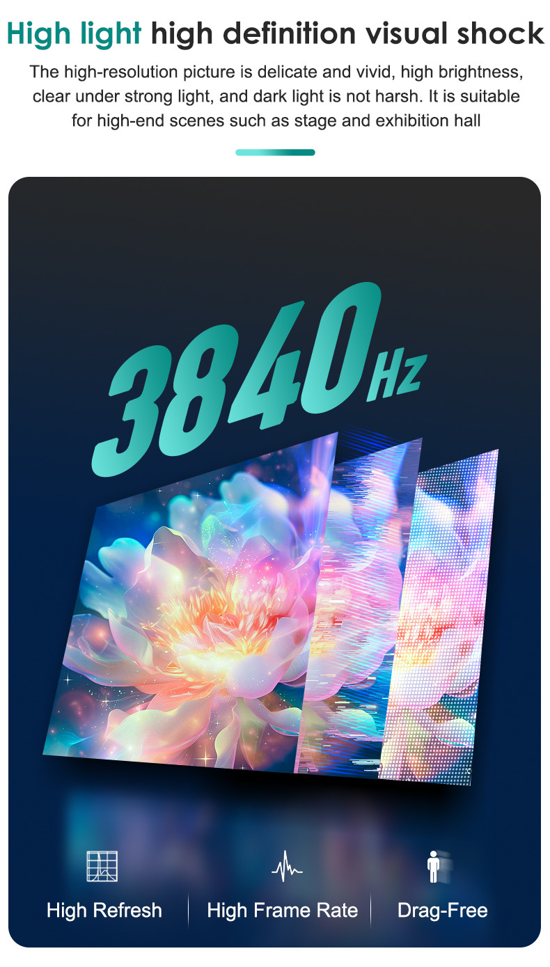 1920Hz Cabinet LED Display P3.91 Modular TV Screen Panels 8000cd/m2 For Concert Halls