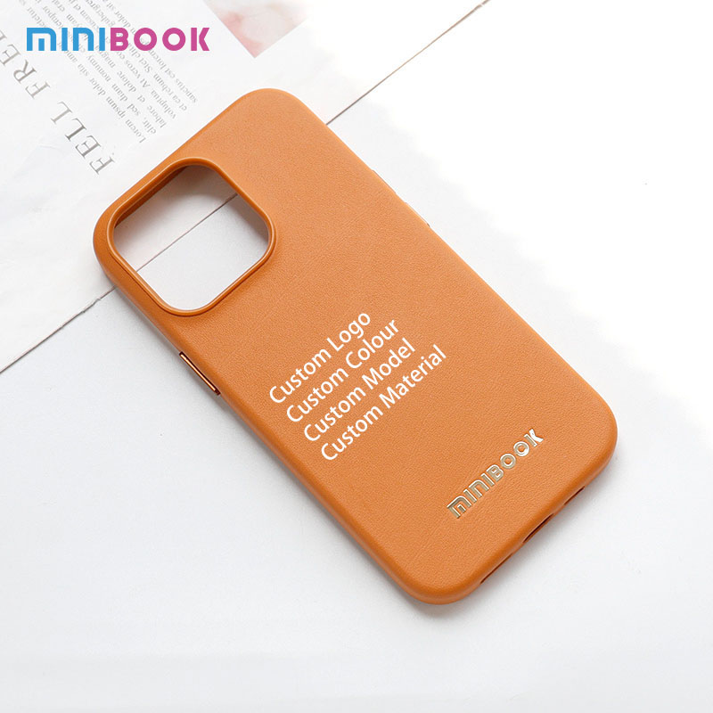 Customize Embossed Logo Shockproof Wireless Charging Magnetic Pu Leather Phone Case For Iphone 13 14 Pro Max