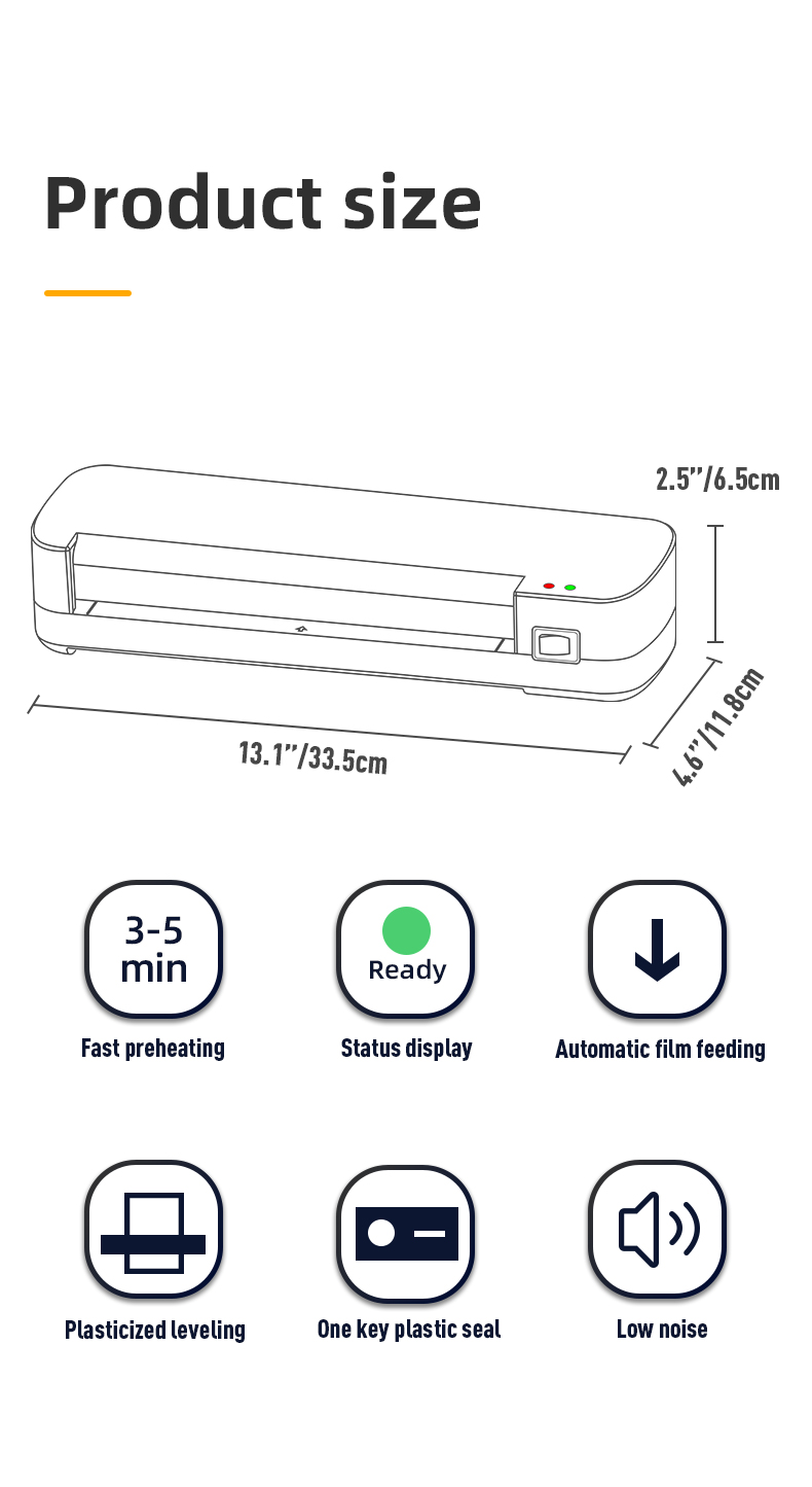 2 Rollers A4 Paper Hot Lamination Machine with 9 Inch Width and Automatic Function