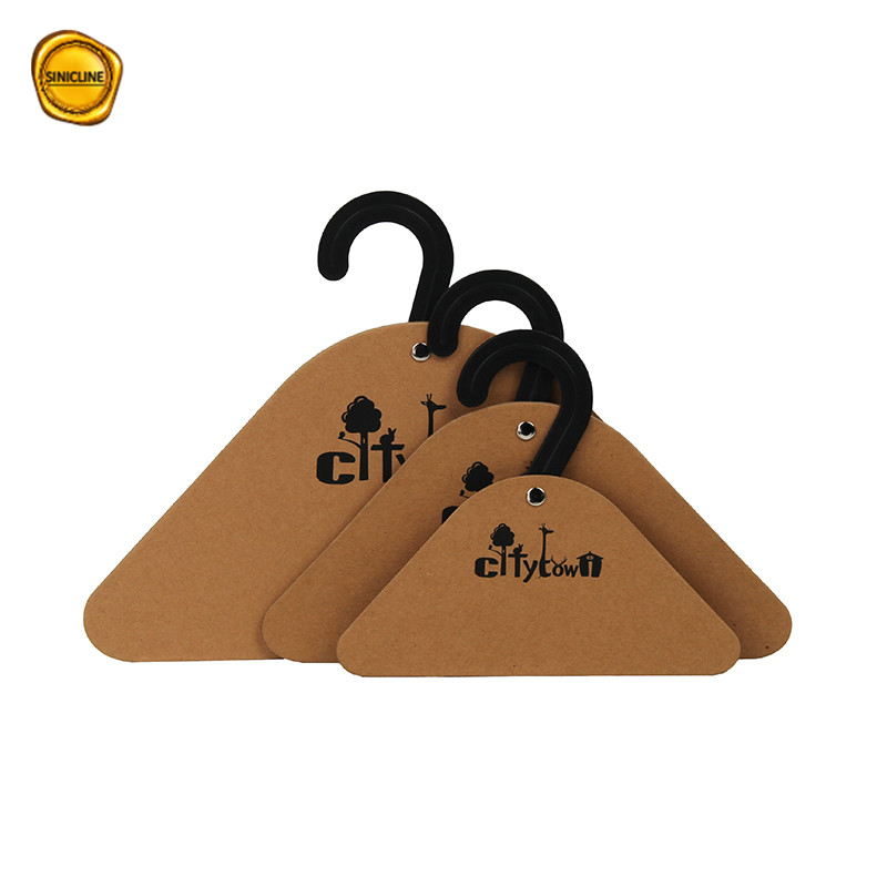 Custom Logo Cardboard Clothes Hangers With Plastic Hook For Pet