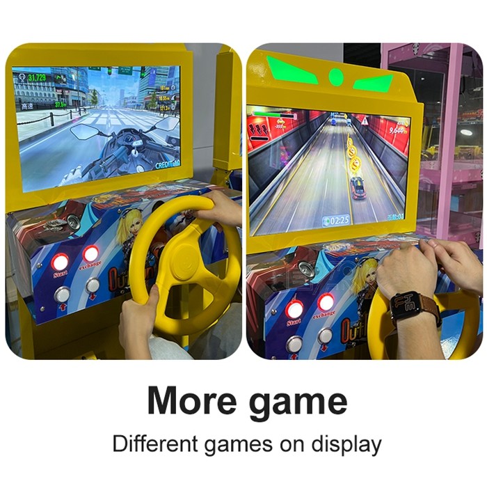 Metal Cabinet Kids Outrun 22" Arcade Racing Simulator Equipment For Sale
