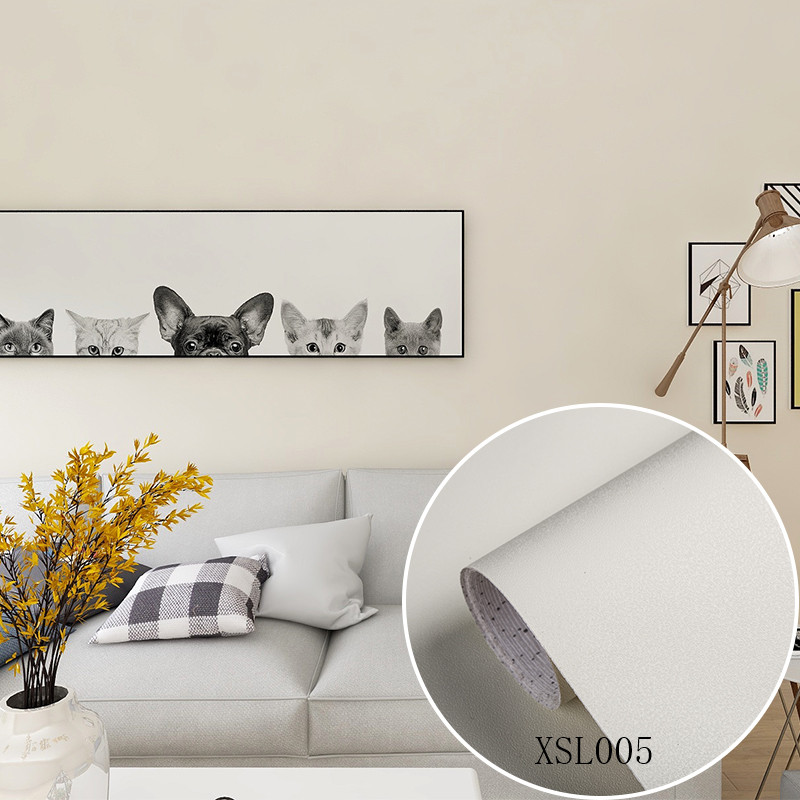 Solid Color Sand Surface PVC 3D Wallpaper for Hotel Interior Decoration Orange 0.18mm-0.21mm Thickness
