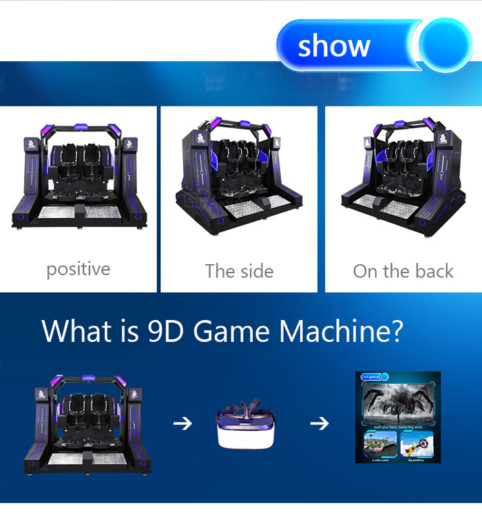 21.5 Inch 9D VR Simulator Big Pendulum Electric Dynamic System With Roller Coaster Ride Safety Seat