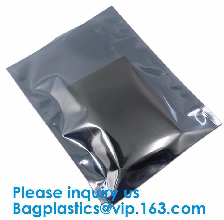 Aluminium Plastic Antistatic K Esd Shielding Electronic Packaging Pet Bag With Zip,Black Conductive Bag, Grid Bag