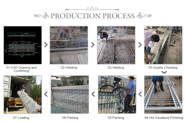 wrought iron fence panels/used wrought iron fencing