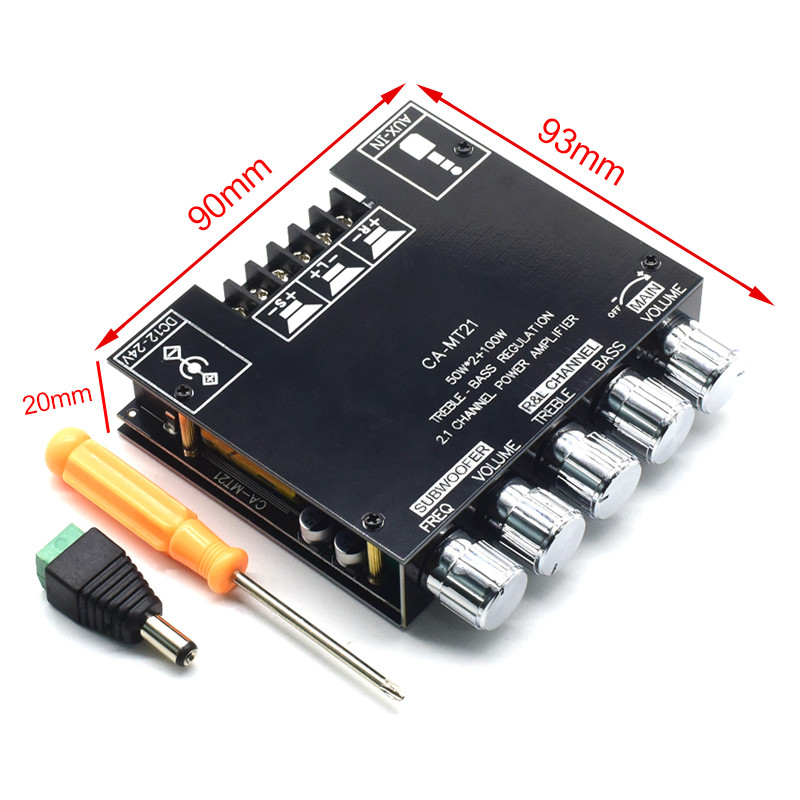 CA-MT21 2.1 Channel BT 5.0 Subwoofer Amplifier Board 2*50W+100W 12-24V AMP+BT