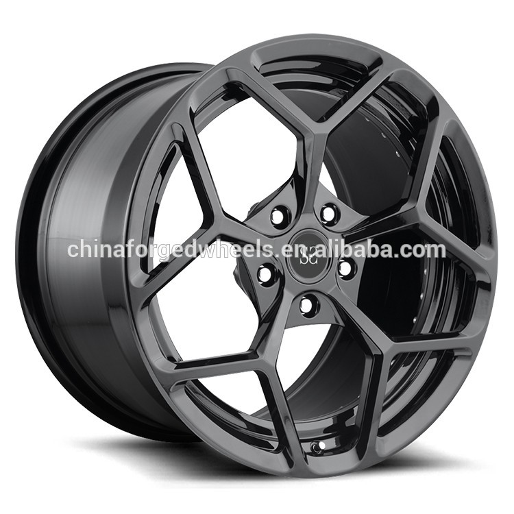 Alloy Rims 21 Gloss Black Customized Alloy Rims Audi Q7 / 22 inch 2-PC Forged Rims