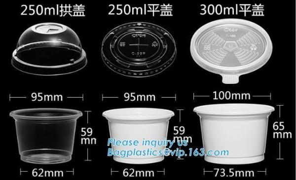 PLA Eco-Friendly Dry Fruit Salad Container Bowl/Tray,90mm yellow disposable CPLA