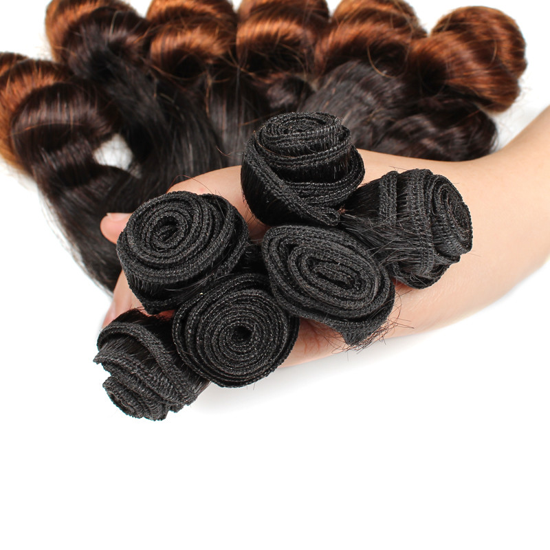 Grade 7A Virgin Remy Hair Wholesale Ombre Color Loose Wave Brazilian Hair Bundles