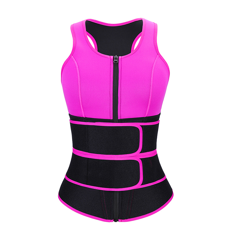 Full Slips Type Women'S Shaper Waist Trainer Vest with Front Zipper and Wide Shoulder