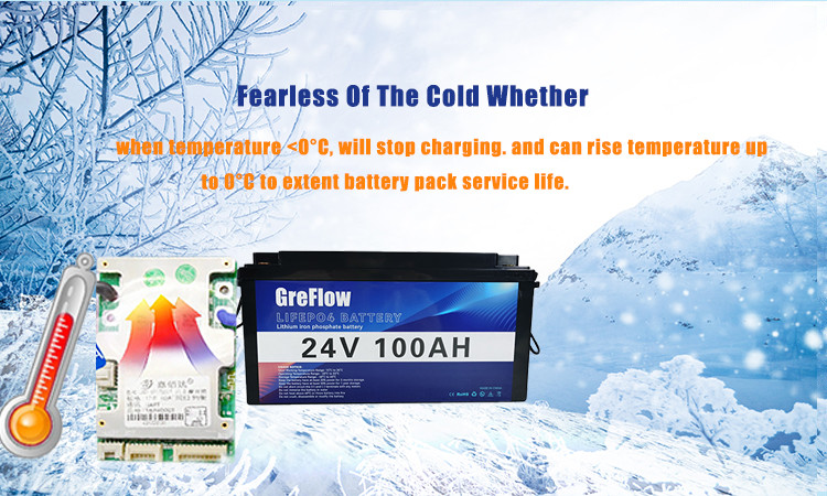 Smart BMS Bluetooth App Energy Power Deep Cycle Lifepo4 Marine Battery 24v 100Ah For Boat