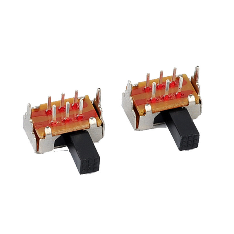 Slide Switch，2P2T Right Angle Sliding Switch,Horizontal Interruptor On-Off Push Tact Switch, Circuit Toggle Switch,
