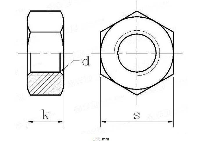 High Strength Carbon Steel En14399-3 Grade10 Black Hex Nut with Hr