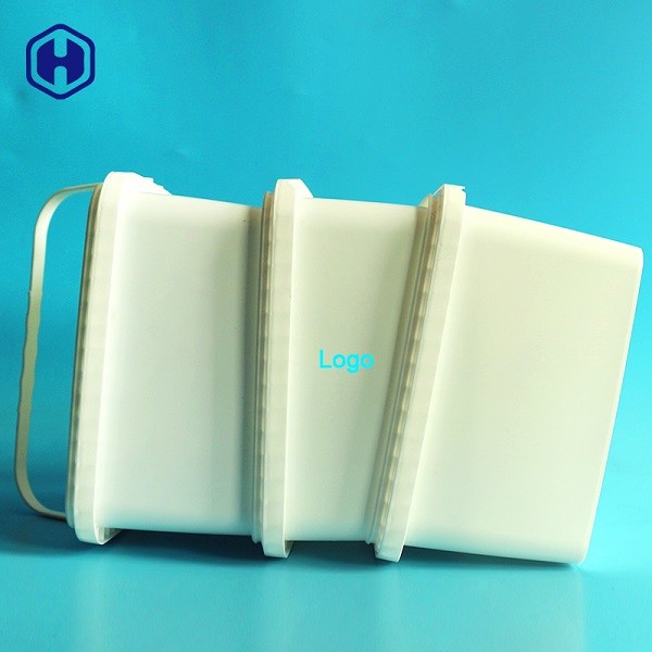 White IML Tubs Print Custom Logo Double Handles Empty Food Containers