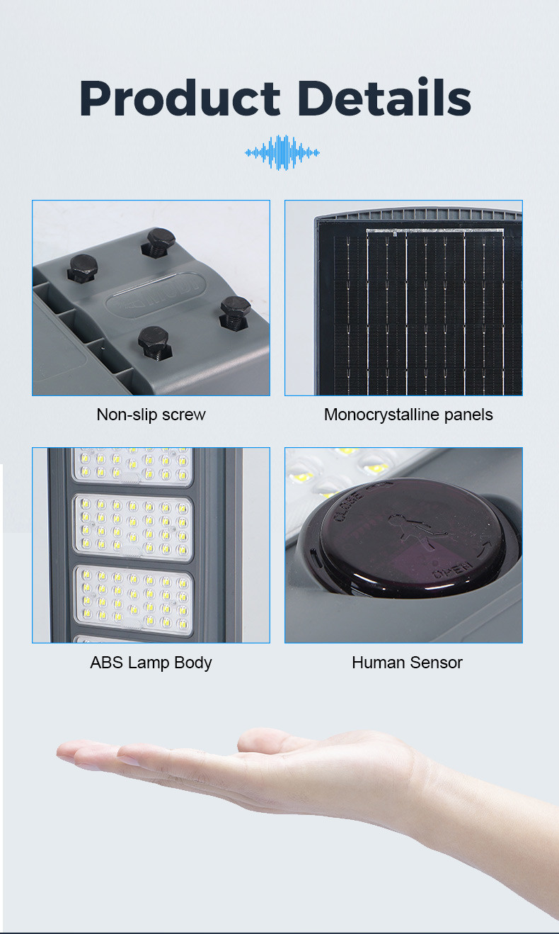 SMD 2835 Integrated LED Street Lamp All In One IP65 Outdoor 50w 100w 150w 200w 300w 2000 Watt Solar Street Light