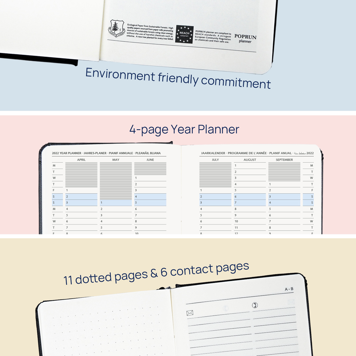 OEM ODM Small Academic Planner With Hourly Schedule And Monthly Tabs