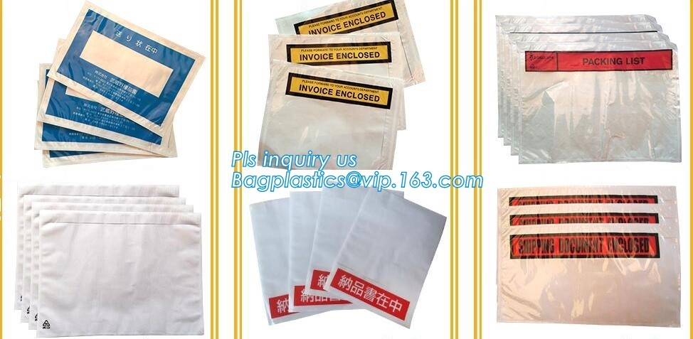 PP film 178*140mm invoice enclosed packing list envelopes, DHL Shipping pockets for waybill, A4 size plastic packing lis
