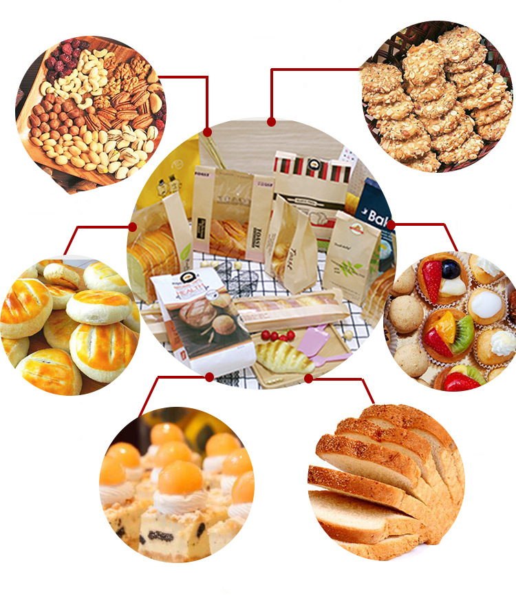 Custom Logo Printing Food Delivery Takeaway Stand Up Paper Bags With Clear Window