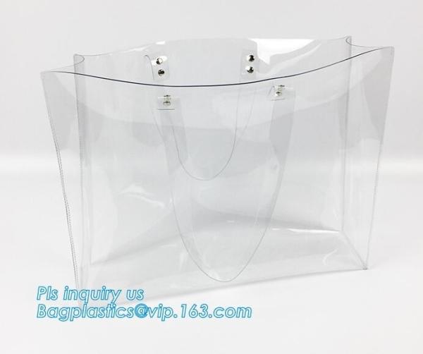 Tote Bags PVC Beach Lash Package Tote Shoulder Bag with Interior Pocket,