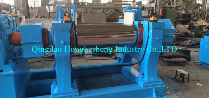 Nylon Bush Rubber Plastic Two Roll Mixing Mill PLC Control 5KW