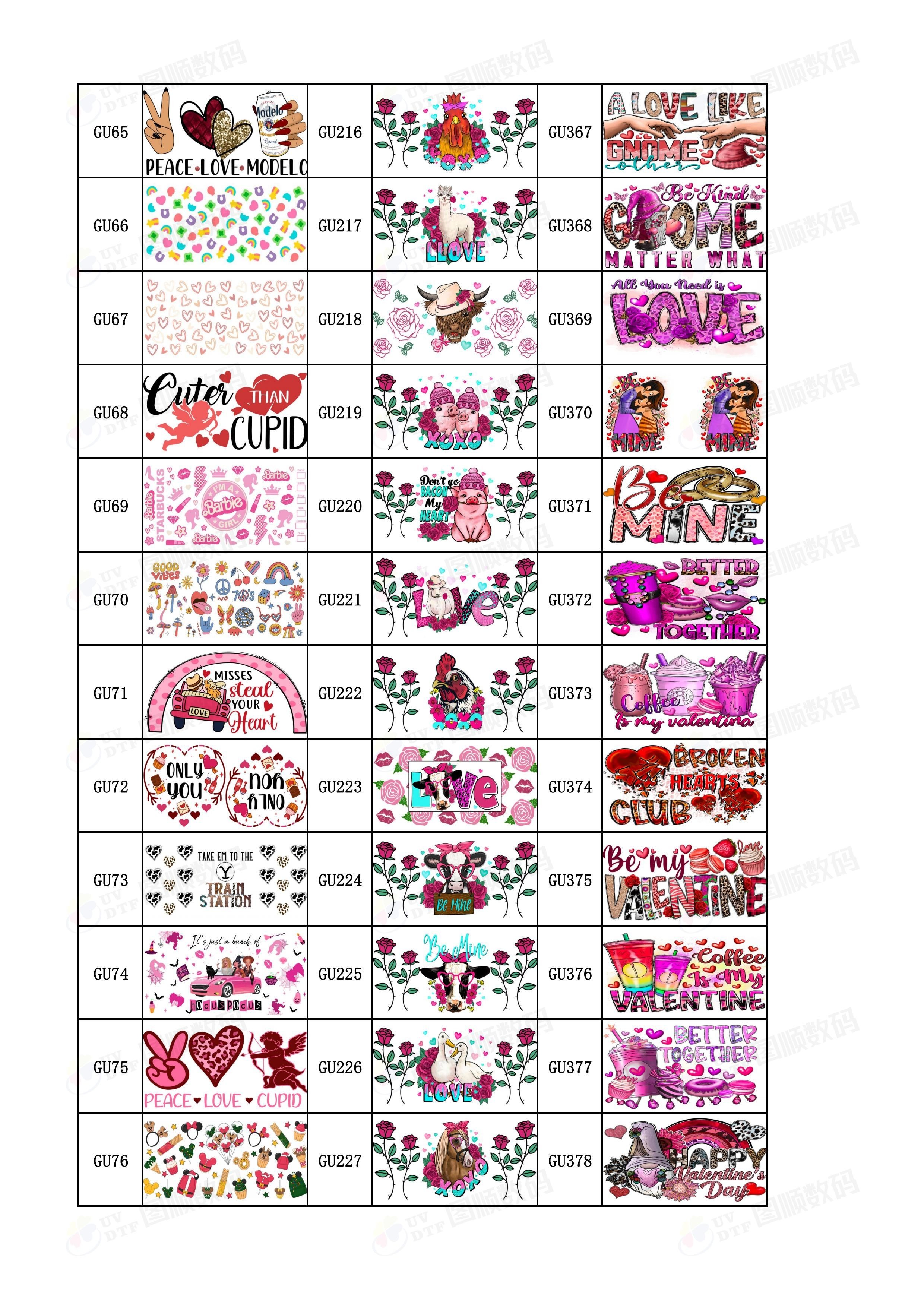 UV Ink AB Film Custom UV Transfer Stickers For Mugs Coffee Tumblers 16oz Libbey Glass Cups