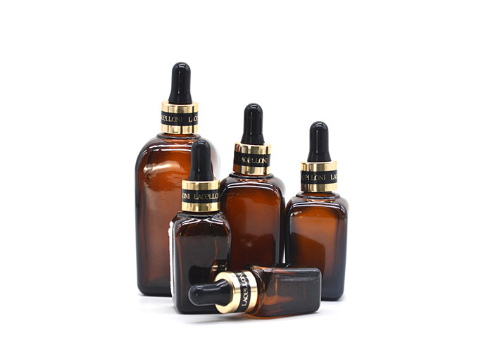 Rubber Nipple Aluminum Cap Glass Essential Oil Bottle With Dropper